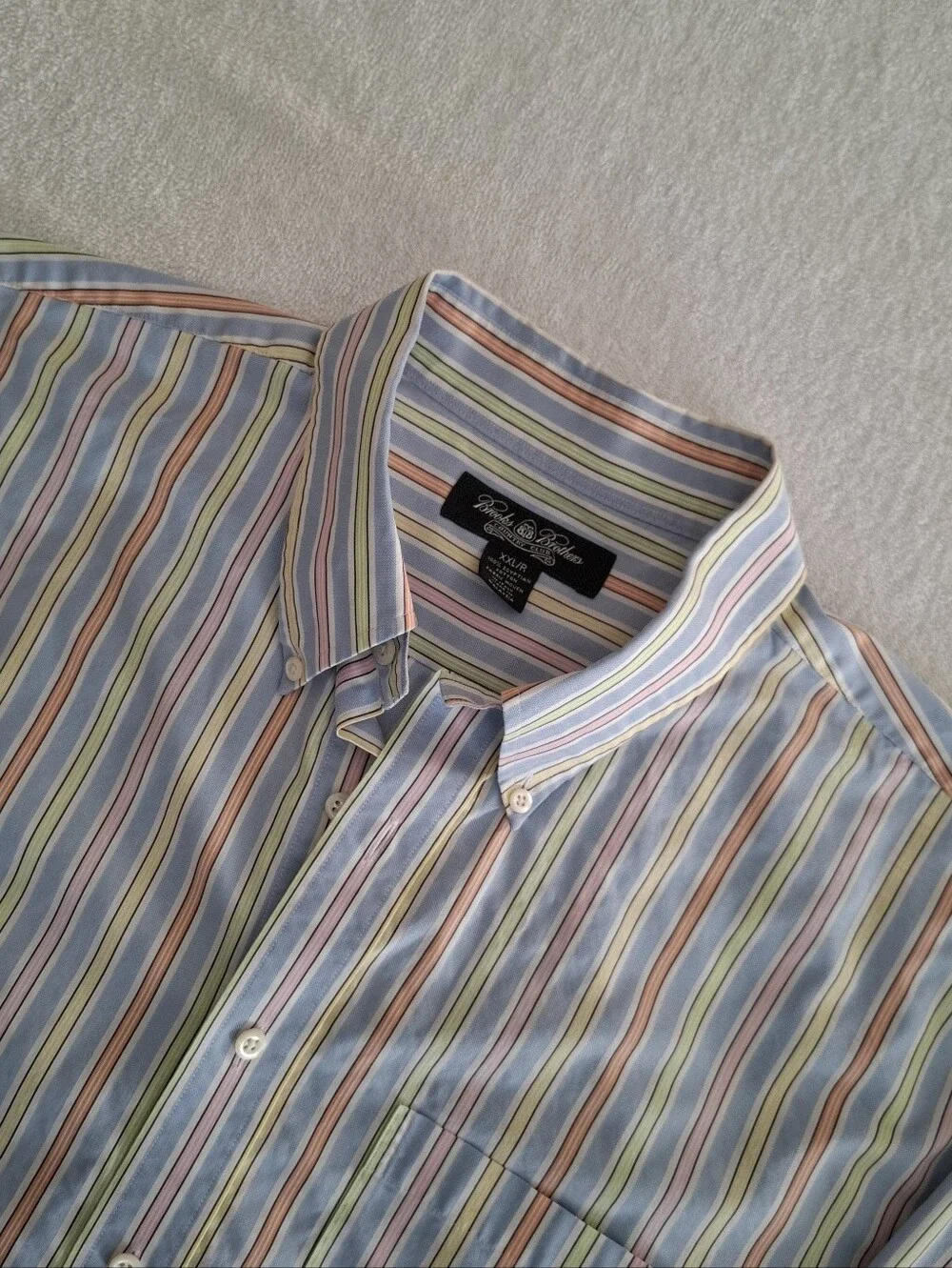 Brooks Brothers Country Club Shirt Sz XXL 100%Egyptian Cotton Multicolor Stripes